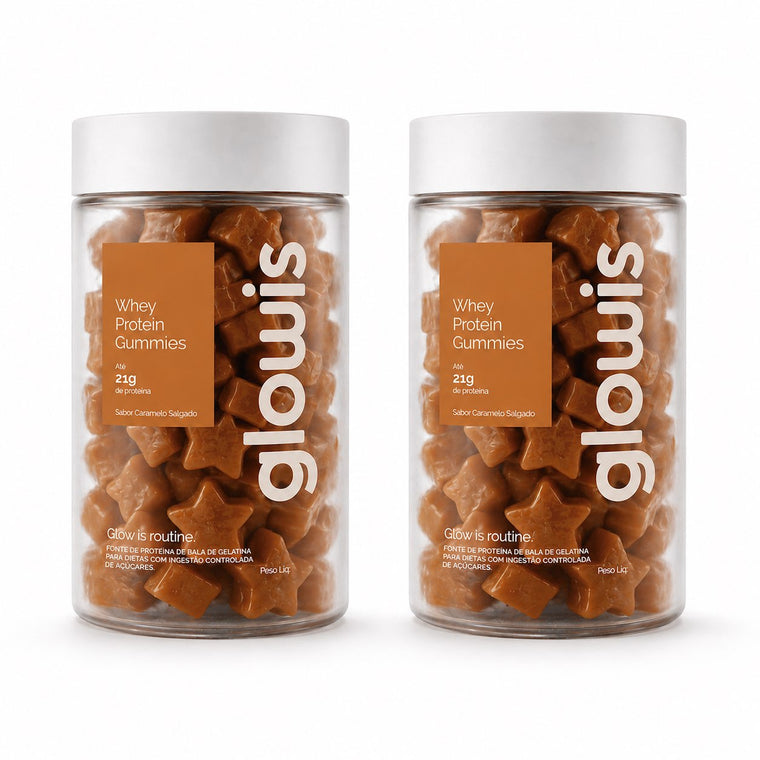 Whey Protein Gummies Caramelo Salgado Kit 2 potes de 60 Gomas